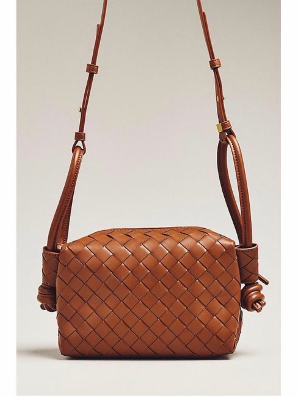 Anthropologie Woven Crossbody in Cognac Brown - Picture 6 of 7